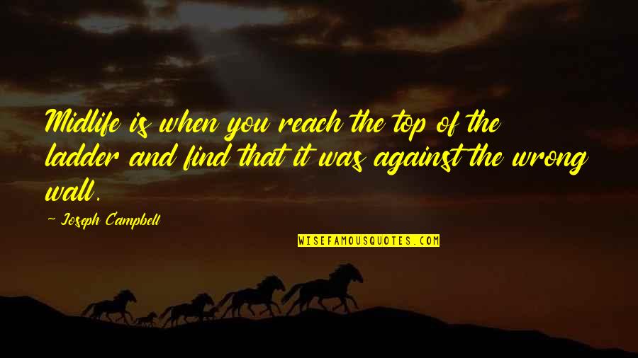 Pukhtoons Quotes By Joseph Campbell: Midlife is when you reach the top of