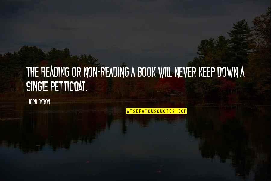 Pullar Stadium Quotes By Lord Byron: The reading or non-reading a book will never