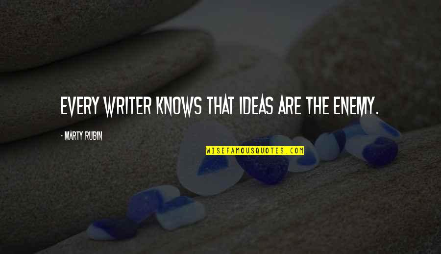 Puntal Definicion Quotes By Marty Rubin: Every writer knows that ideas are the enemy.