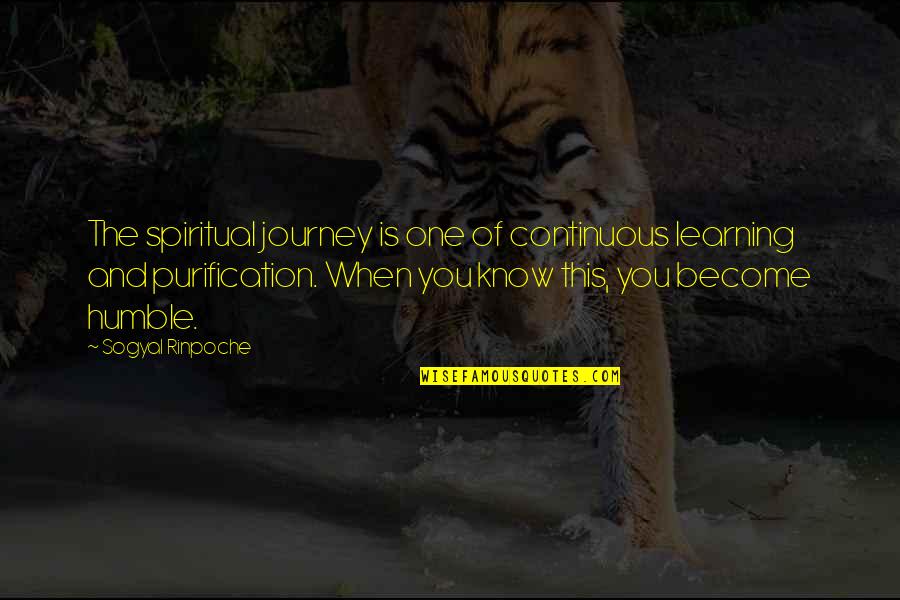 Purification Quotes By Sogyal Rinpoche: The spiritual journey is one of continuous learning