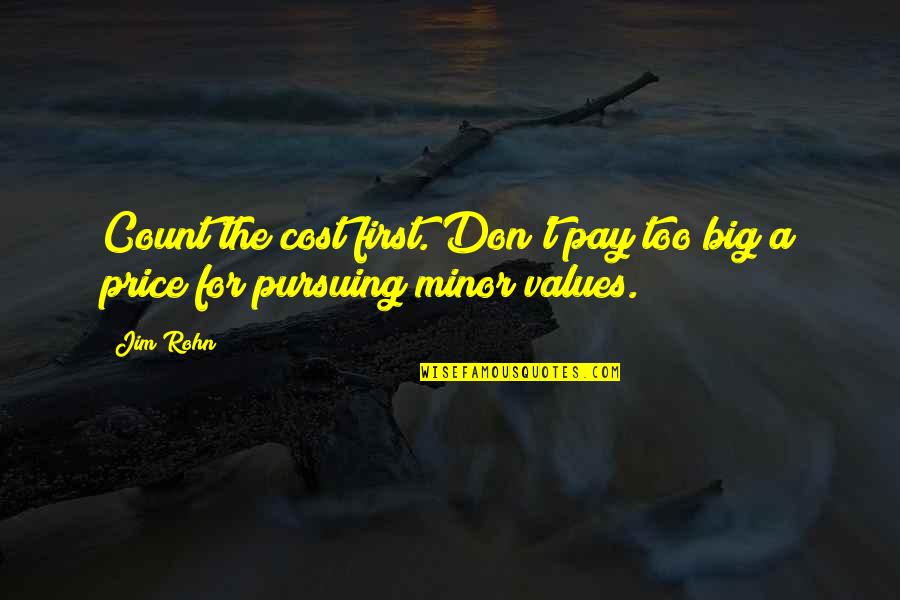 Pursuing Quotes By Jim Rohn: Count the cost first. Don't pay too big