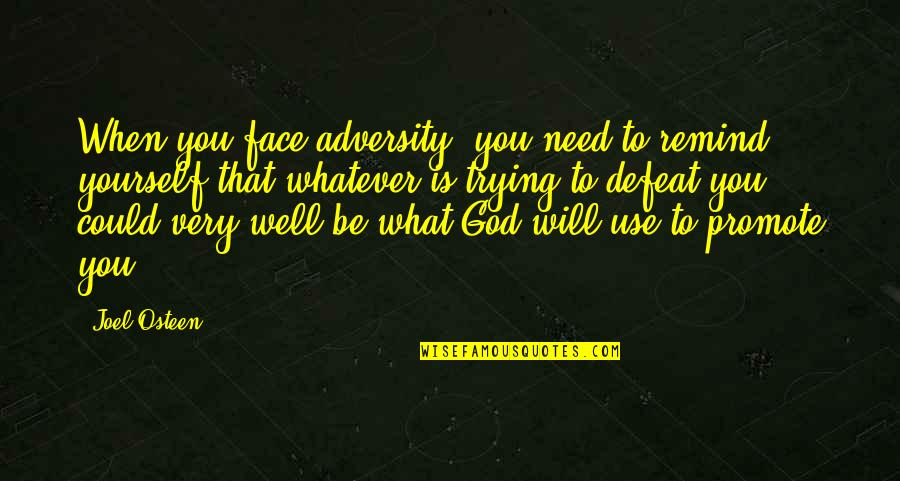 Pushpaka Quotes By Joel Osteen: When you face adversity, you need to remind