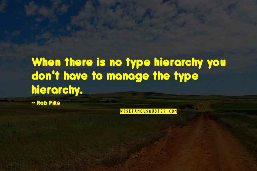 Qnportal Quotes By Rob Pike: When there is no type hierarchy you don't