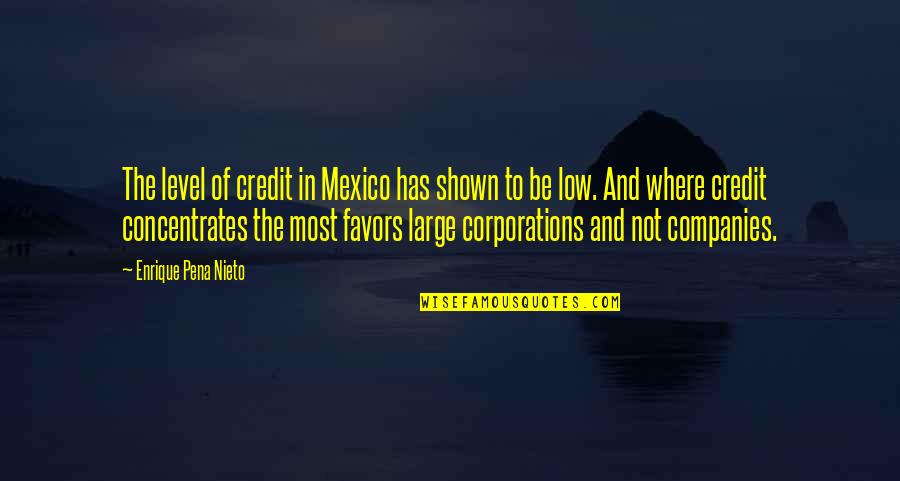 Que Pena Quotes By Enrique Pena Nieto: The level of credit in Mexico has shown