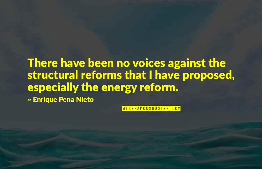 Que Pena Quotes By Enrique Pena Nieto: There have been no voices against the structural