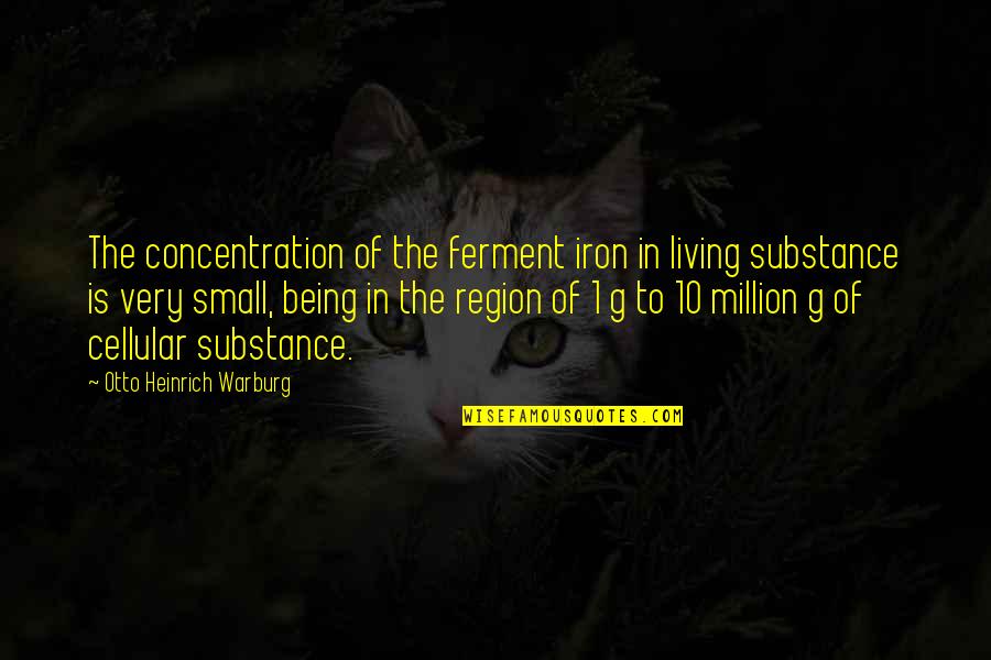 Quejo Definicion Quotes By Otto Heinrich Warburg: The concentration of the ferment iron in living