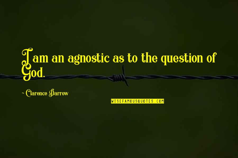 Question God Quotes By Clarence Darrow: I am an agnostic as to the question