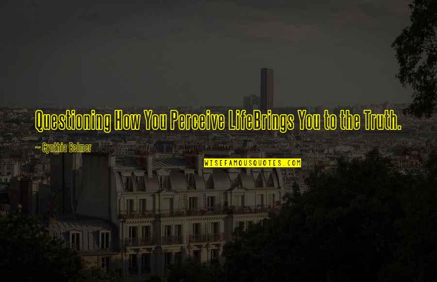 Questioning Truth Quotes By Cynthia Belmer: Questioning How You Perceive LifeBrings You to the