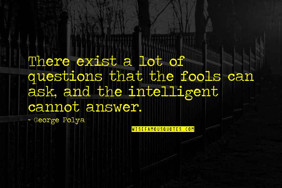 Questions And Answers Quotes By George Polya: There exist a lot of questions that the