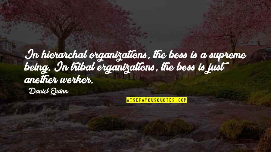 Quinn Quotes By Daniel Quinn: In hierarchal organizations, the boss is a supreme