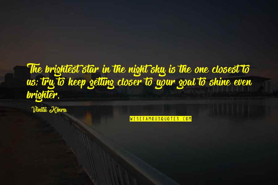 Quotes Brighter Quotes By Vinita Kinra: The brightest star in the night sky is