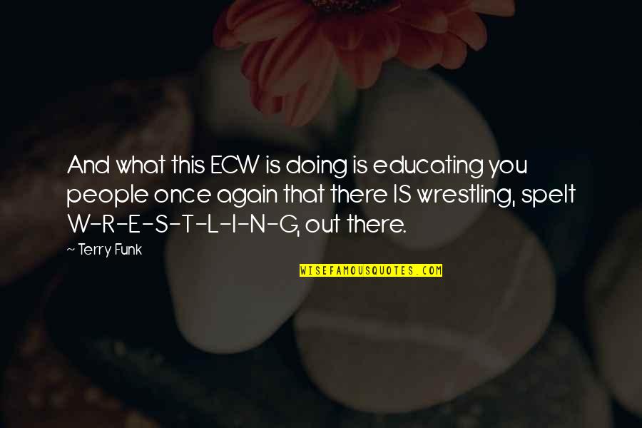 R G E Quotes By Terry Funk: And what this ECW is doing is educating