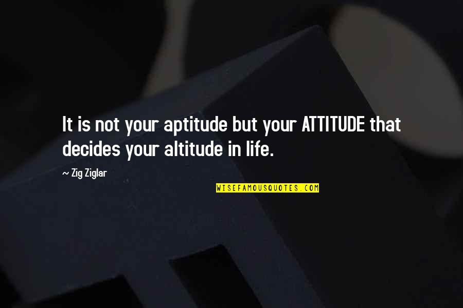 Raceweb Quotes By Zig Ziglar: It is not your aptitude but your ATTITUDE