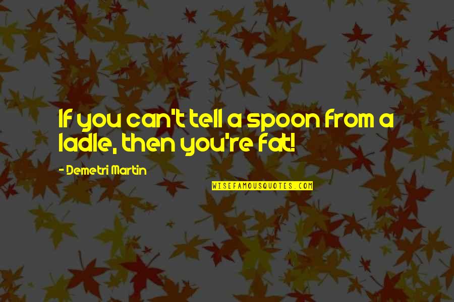 Racional Significado Quotes By Demetri Martin: If you can't tell a spoon from a