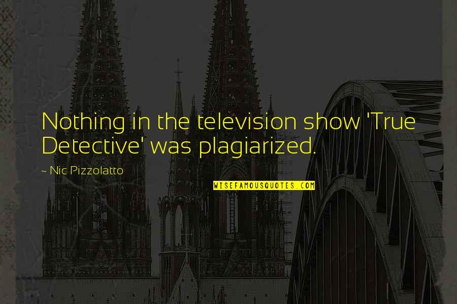 Rahmell Pearson Quotes By Nic Pizzolatto: Nothing in the television show 'True Detective' was