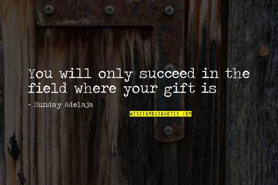 Rakehell Synonym Quotes By Sunday Adelaja: You will only succeed in the field where