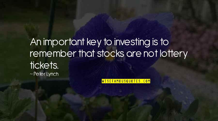 Rakshit Wahi Quotes By Peter Lynch: An important key to investing is to remember