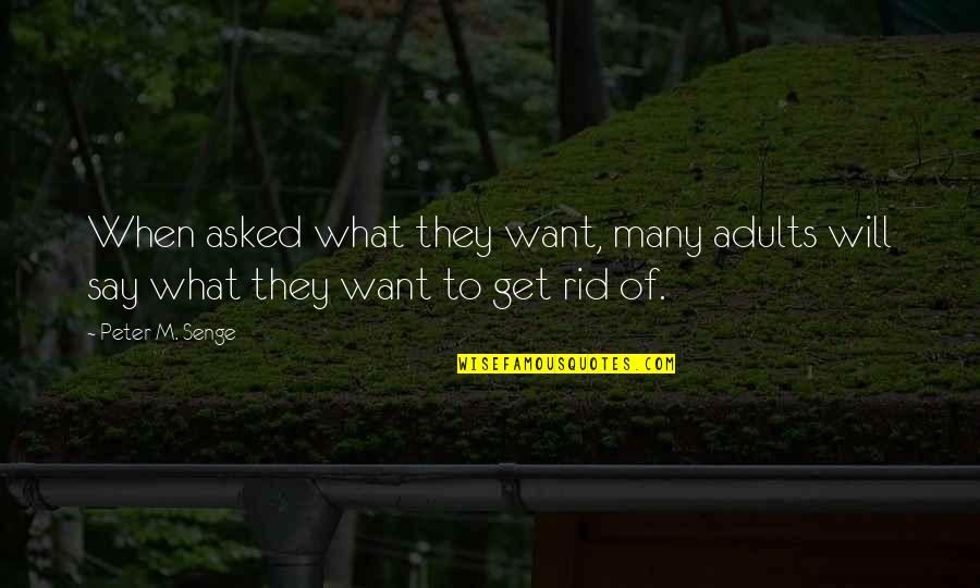 Ramachandra Raju Quotes By Peter M. Senge: When asked what they want, many adults will