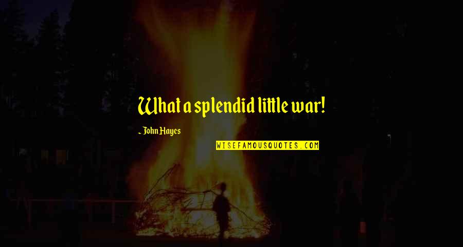 Ramazan Mubarak Quotes By John Hayes: What a splendid little war!