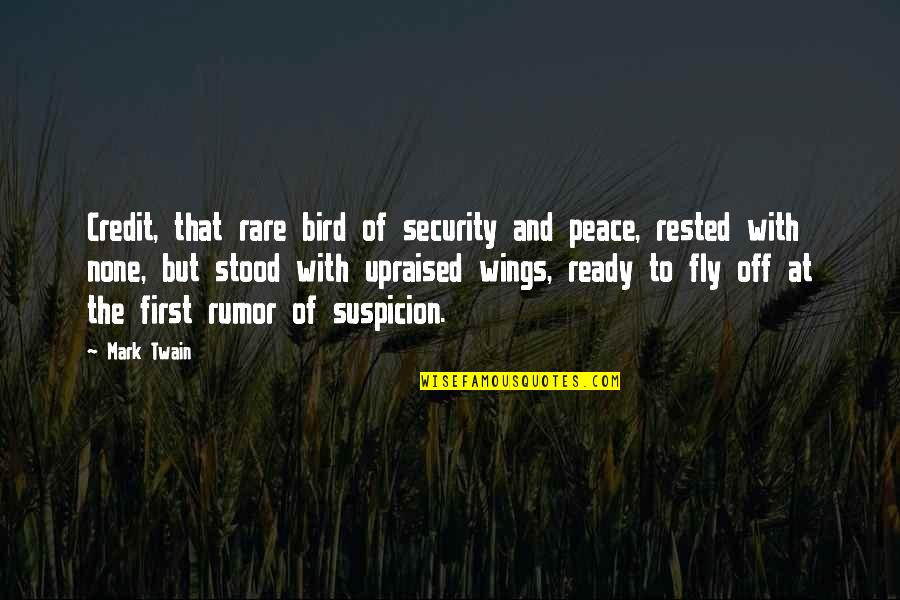 Ranelagh Clinic Quotes By Mark Twain: Credit, that rare bird of security and peace,