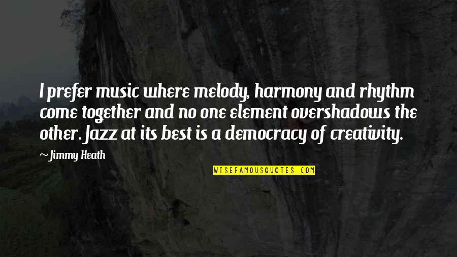 Ransone 305 Quotes By Jimmy Heath: I prefer music where melody, harmony and rhythm