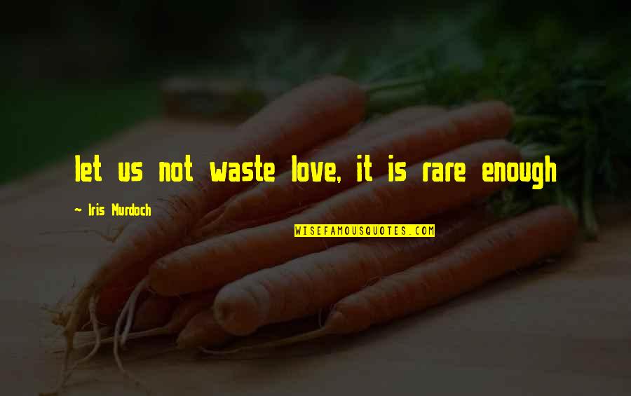 Rare Love Quotes By Iris Murdoch: let us not waste love, it is rare