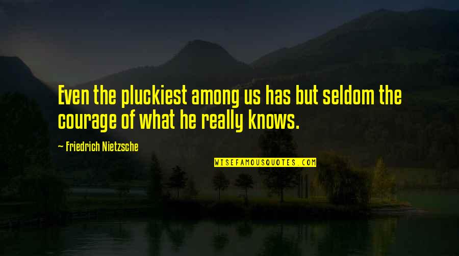 Raschelle Burton Quotes By Friedrich Nietzsche: Even the pluckiest among us has but seldom