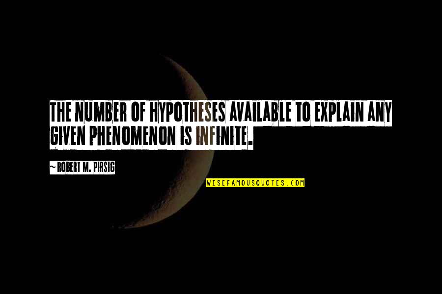 Rassers Quotes By Robert M. Pirsig: The number of hypotheses available to explain any