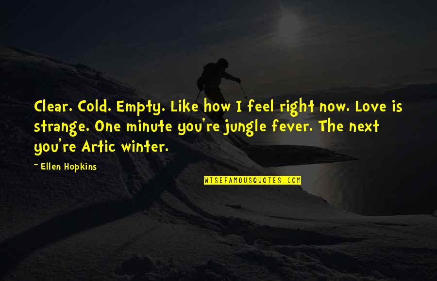 Re Strange Quotes By Ellen Hopkins: Clear. Cold. Empty. Like how I feel right