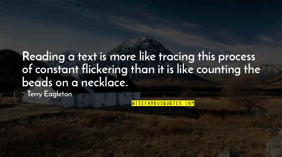 Reading Process Quotes By Terry Eagleton: Reading a text is more like tracing this