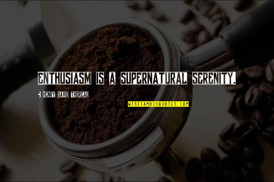 Realify Quotes By Henry David Thoreau: Enthusiasm is a supernatural serenity.