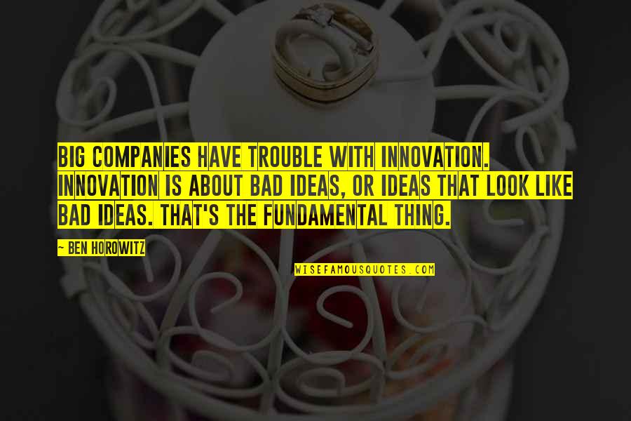 Realitatea De Neamt Quotes By Ben Horowitz: Big companies have trouble with innovation. Innovation is
