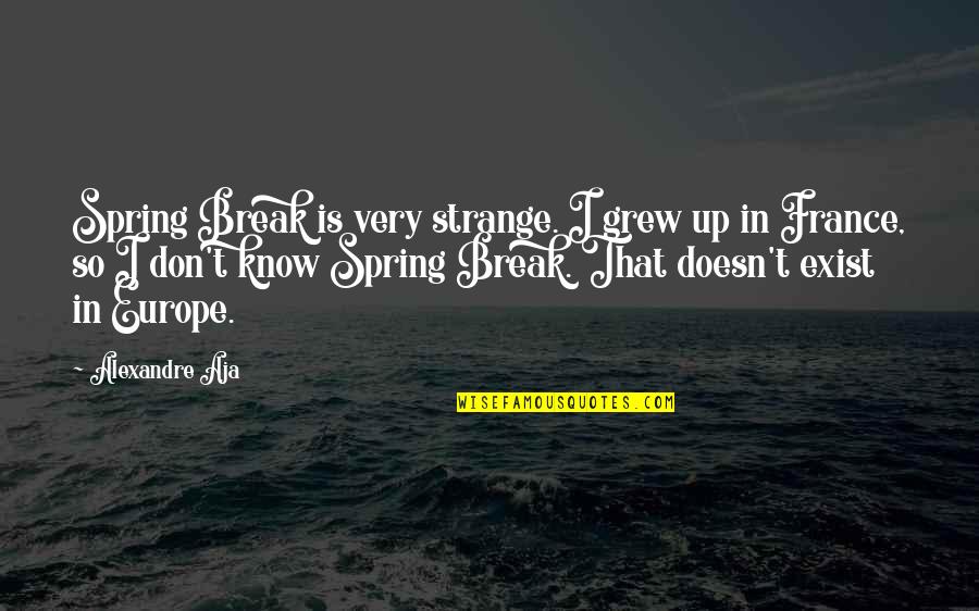 Reasoner Quotes By Alexandre Aja: Spring Break is very strange. I grew up