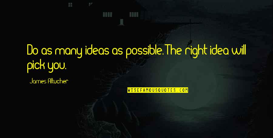 Rebecca Daphne Du Maurier Quotes By James Altucher: Do as many ideas as possible. The right