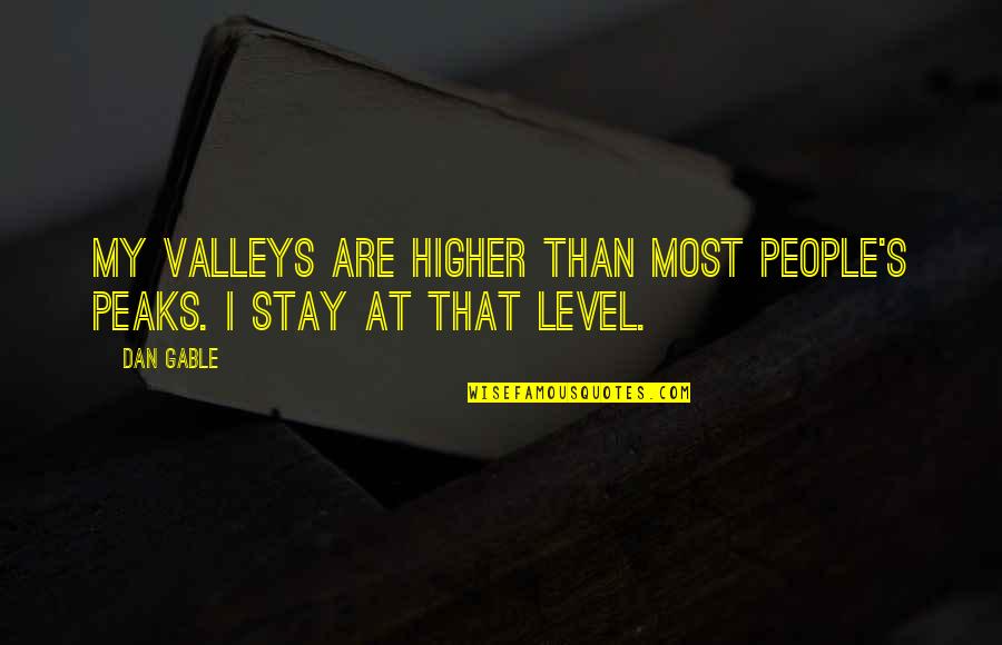 Recurrence Of Hpv Quotes By Dan Gable: My valleys are higher than most people's peaks.