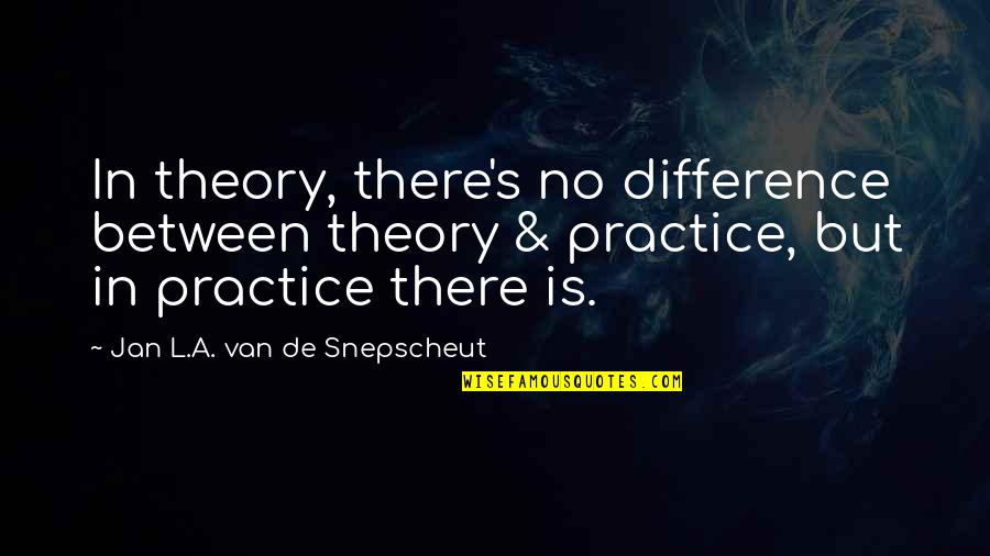 Recursive Quotes By Jan L.A. Van De Snepscheut: In theory, there's no difference between theory &