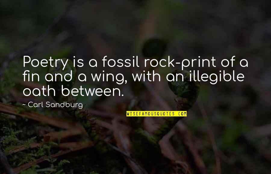 Redraft Trade Quotes By Carl Sandburg: Poetry is a fossil rock-print of a fin