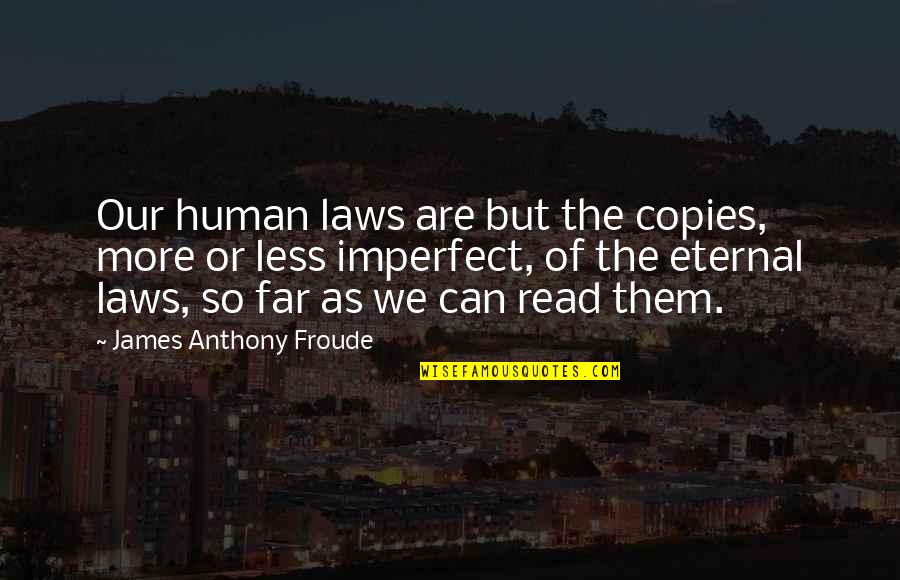 Reducerende Quotes By James Anthony Froude: Our human laws are but the copies, more