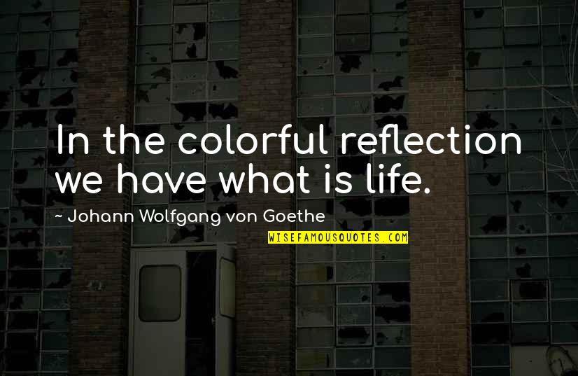 Reflection Life Quotes By Johann Wolfgang Von Goethe: In the colorful reflection we have what is