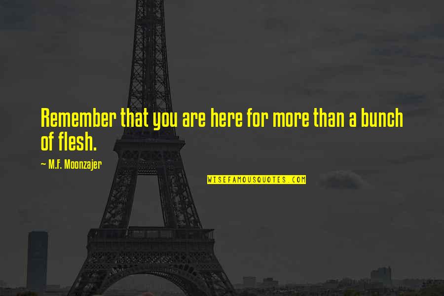 Regimantas Vasiliauskas Quotes By M.F. Moonzajer: Remember that you are here for more than