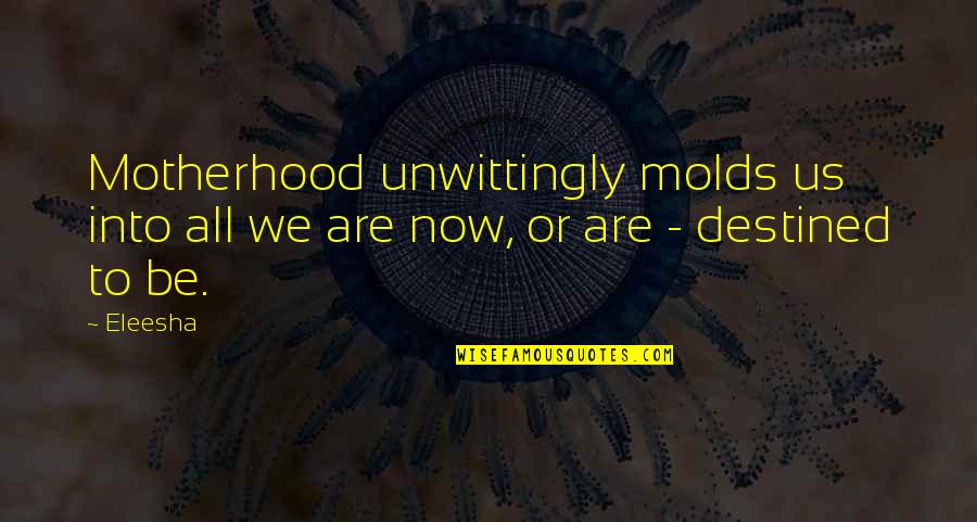 Regulamentul Quotes By Eleesha: Motherhood unwittingly molds us into all we are