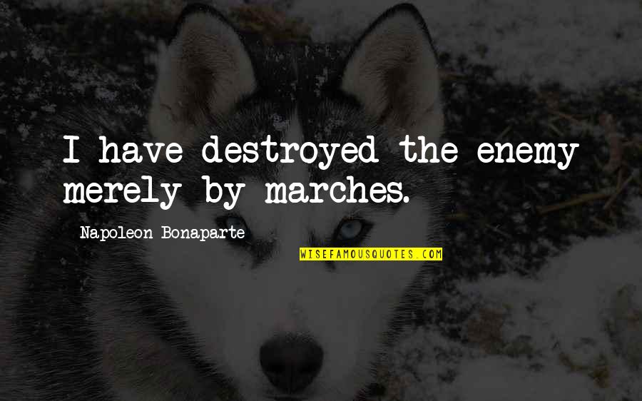 Reidemeister Move Quotes By Napoleon Bonaparte: I have destroyed the enemy merely by marches.