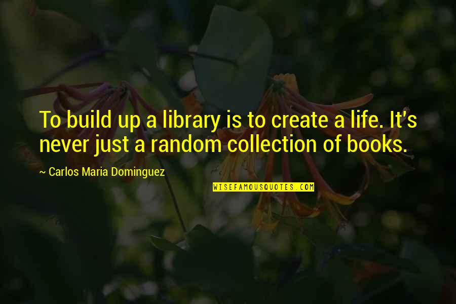 Reidentification Quotes By Carlos Maria Dominguez: To build up a library is to create