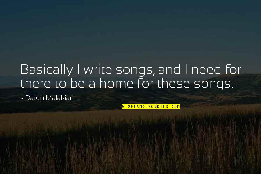 Reinigungskraft Quotes By Daron Malakian: Basically I write songs, and I need for
