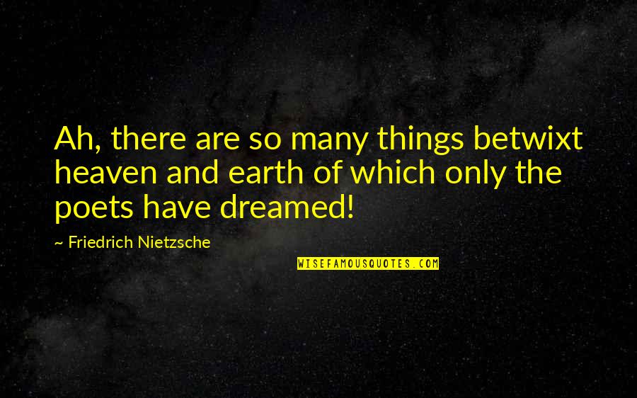 Reinigungskraft Quotes By Friedrich Nietzsche: Ah, there are so many things betwixt heaven