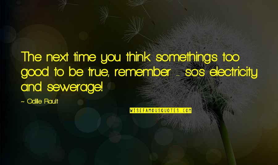 Remember Good Time Quotes By Odille Rault: The next time you think something's too good
