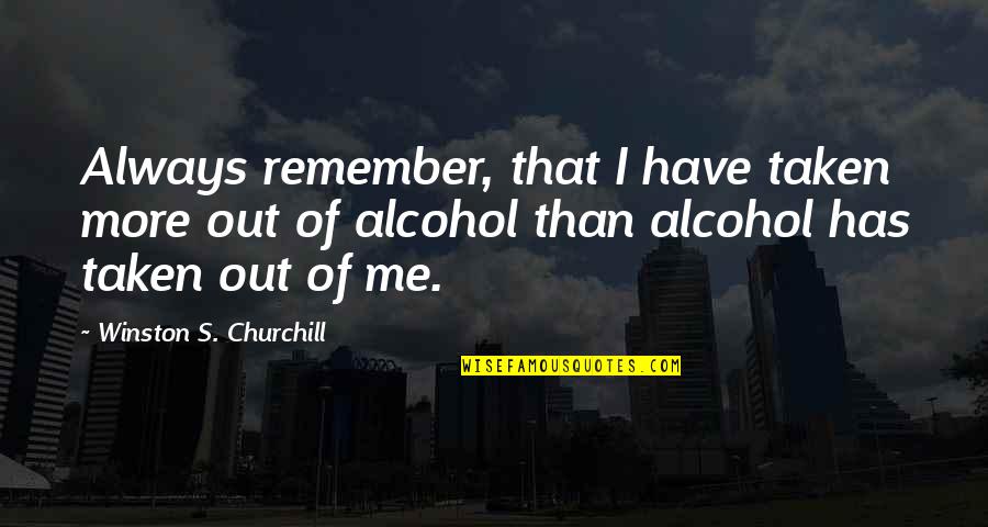 Remember Me Always Quotes By Winston S. Churchill: Always remember, that I have taken more out