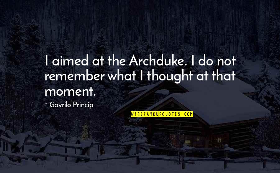 Remember This Moment Quotes By Gavrilo Princip: I aimed at the Archduke. I do not