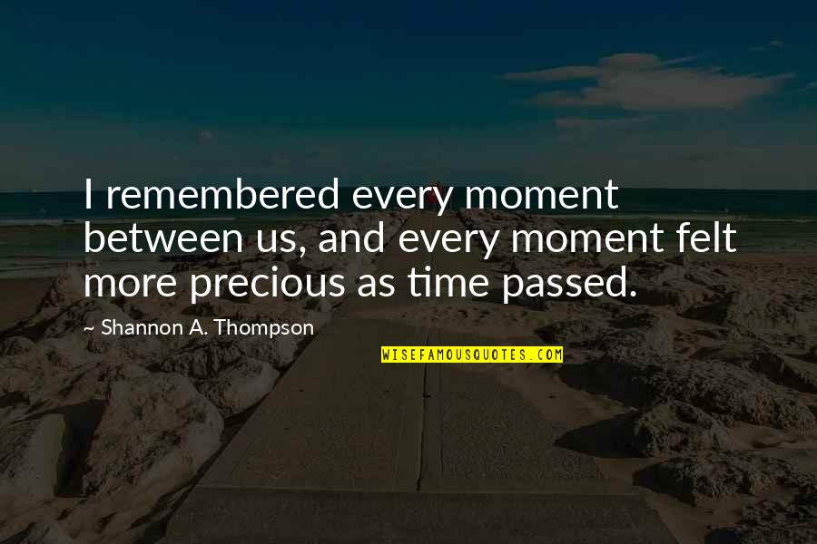 Remember This Moment Quotes By Shannon A. Thompson: I remembered every moment between us, and every