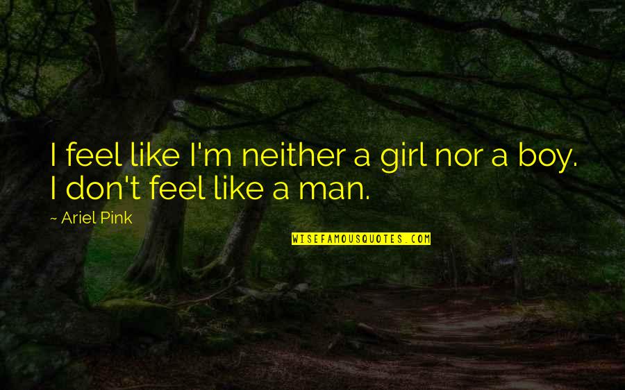 Remete Szent Quotes By Ariel Pink: I feel like I'm neither a girl nor